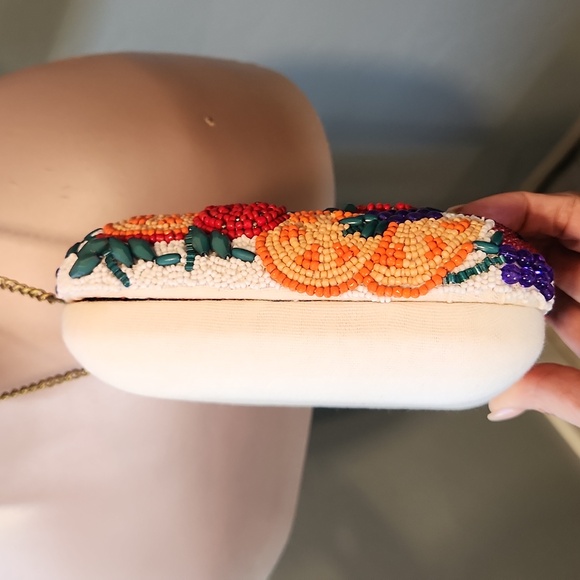 Anthropology Beaded Fiesta Fruit Summer Chain Crossbody Hand Bag - Picture 12 of 13